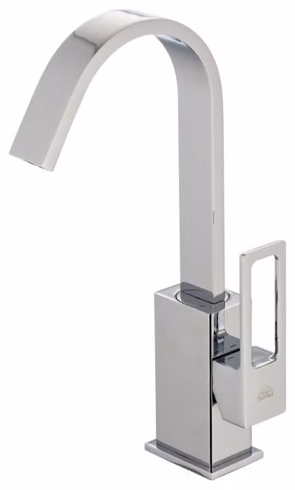 Miscelatore monocomando per lavabo Pure 2.0, con beccuccio curvo, fornito senza tappo e scarico