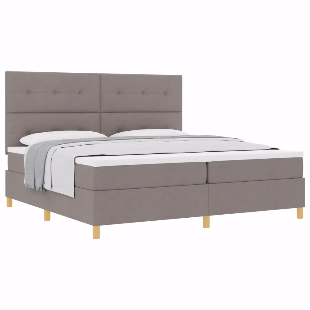 Letto a molle con testiera Talpa vidaXL in tessuto beige o grigio L: 200 cm, P: 200 cm, H: 280 cm – 2
