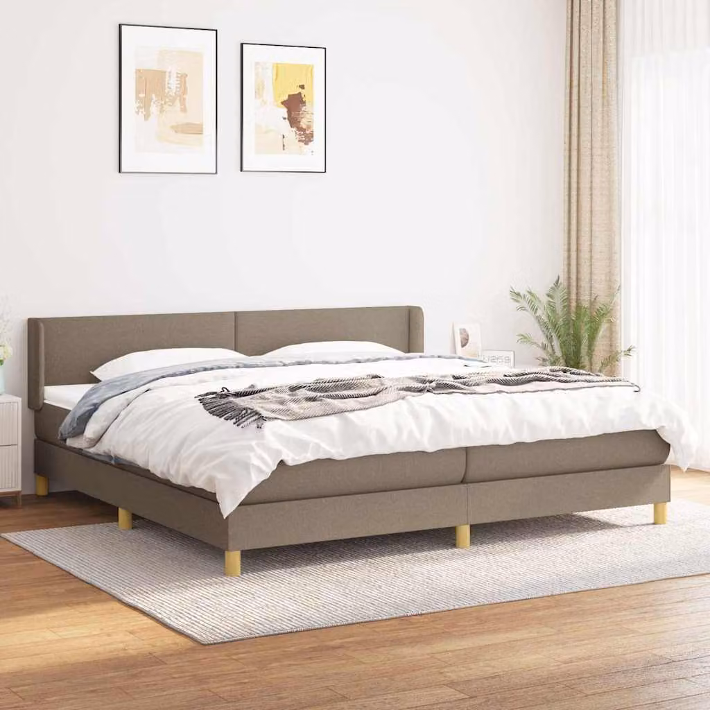 vidaXL Giroletto a Molle con Materasso in Tessuto, L/P: 200 x 200 cm