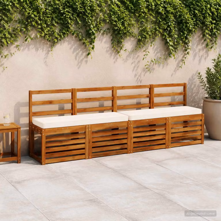 Cuscino per Panchina vidaXL VUGHT in Poliestere, Colore Beige/Bianco