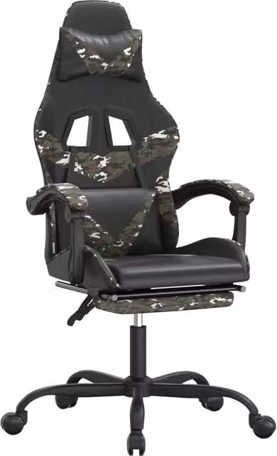 Sedia da Gaming con Poggiapiedi e Riposagola, Design Sportivo in Similpelle Nero e Multicolore