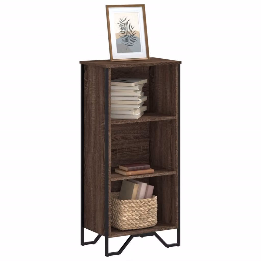 Libreria moderna vidaXL in legno e metallo, colore marrone, L 50 cm x P 31 cm x H 106 cm