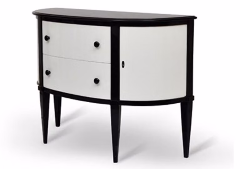 Mobile bar/credenza in stile Art Déco "Casa Padrino", dipinto a mano, nero e bianco, dimensioni: 129 x 48 x 87 cm