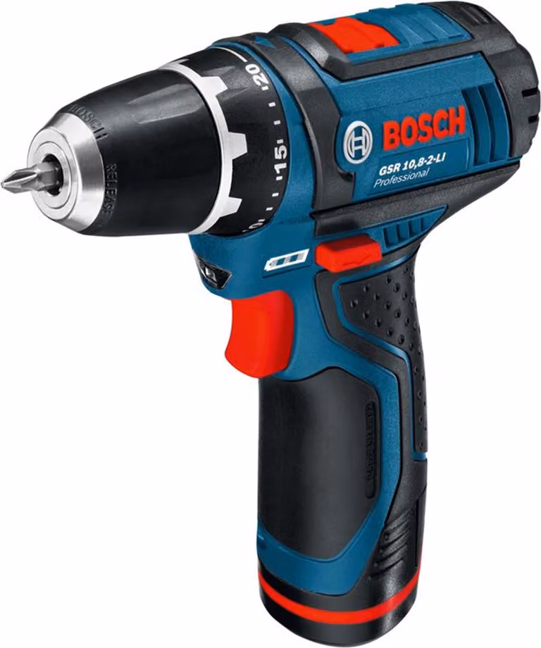 Bosch GSR 10.8-2-LI Professional, agli ioni di litio (Li-Ion), 10,8 V, 2,0 Ah, 169 mm, 178 mm, 950 g