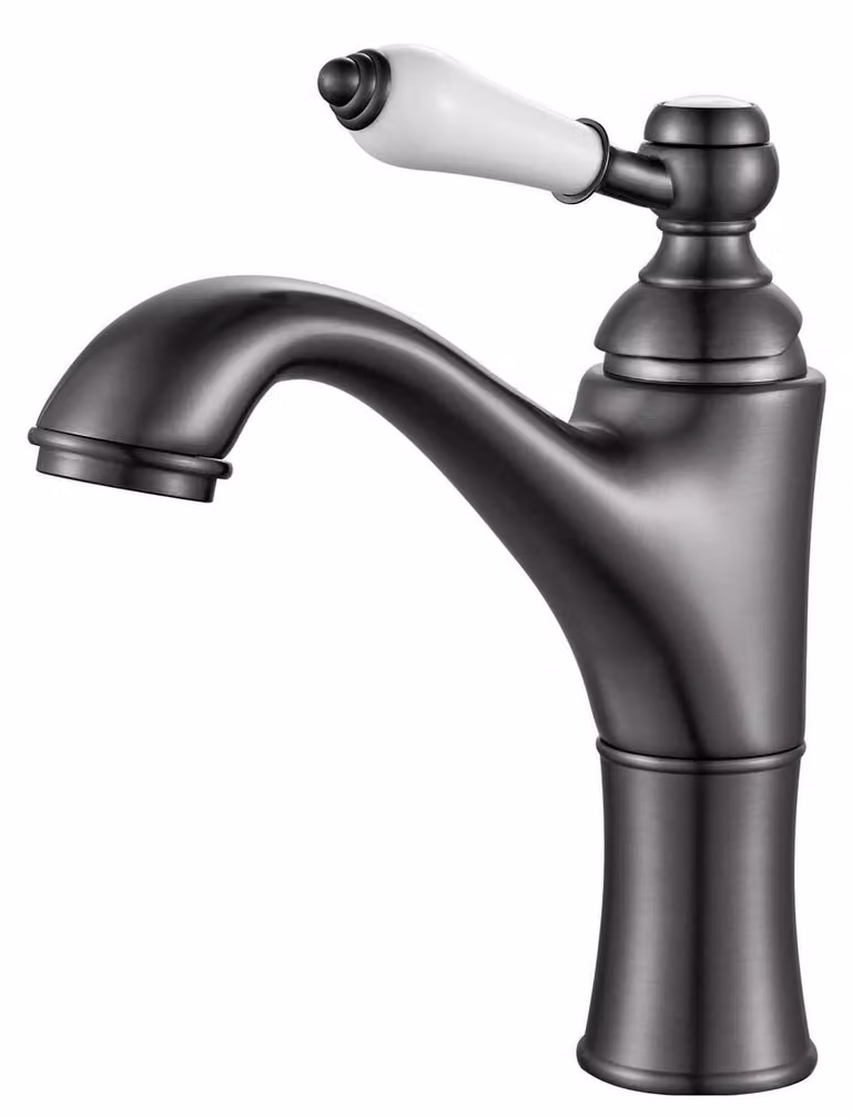 Miscelatore monocomando per lavabo, colore grigio scuro, materiale ottone, attacco G3/8, da installare