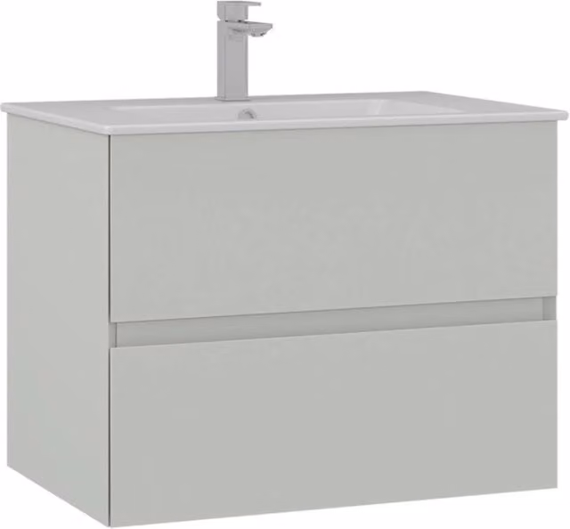 Mobile lavabo sospeso Hanah Home Nest 71 v2 in finitura opaca beige/grigio L: 71 cm, P: 51 cm, H: 55 cm