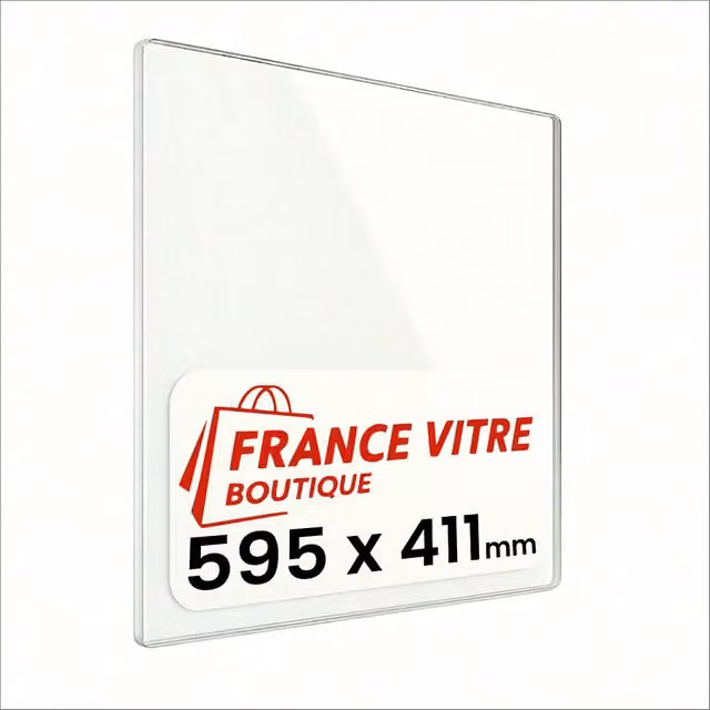 595 x 411 x 4 mm - Vetro per stufa a legna - vetro camino di ricambio - vetro per caminetto resistente al fuoco - France Vitre