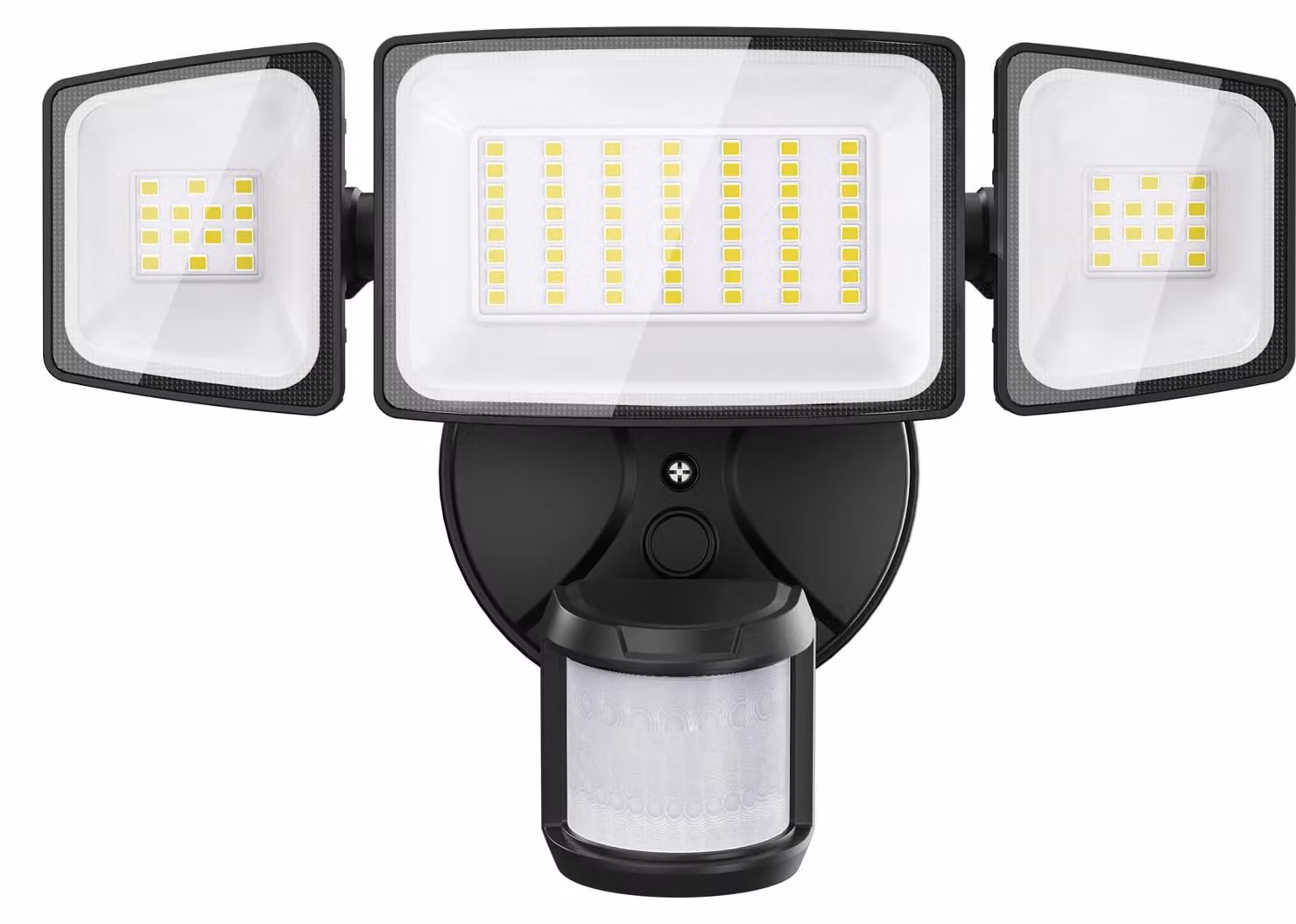 Faretto LED da esterno, 42 W, 3900 lm, 3 luci, grado di protezione IP65, luce bianca fredda, con sensore di movimento