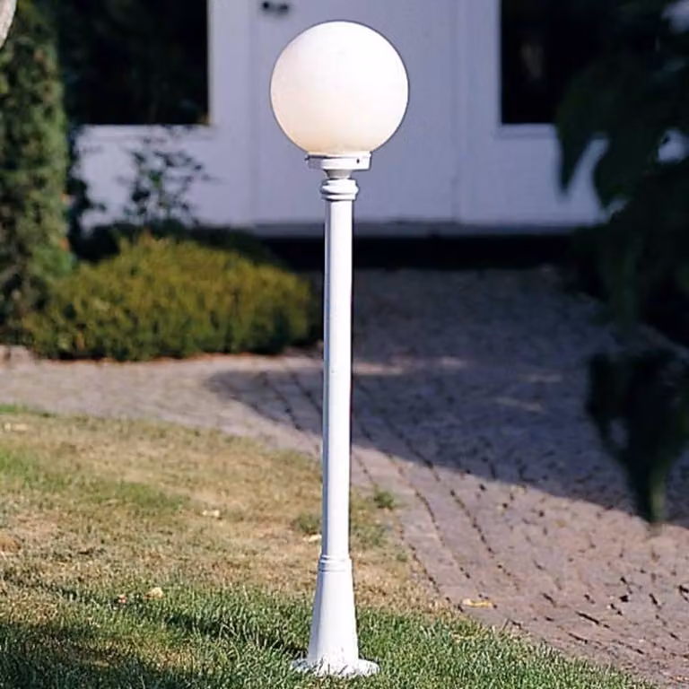 Konstsmide Lampioncino da giardino ARCTURUS, Bianco / Opale, Alluminio, Moderno, Lampada da esterni