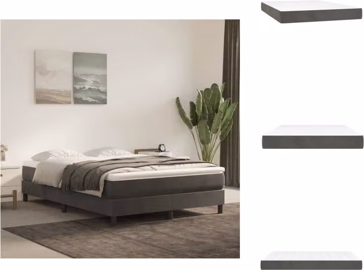 vidaXL Materasso a molle insacchettate grigio scuro 140x190x20 cm velluto - Materassi