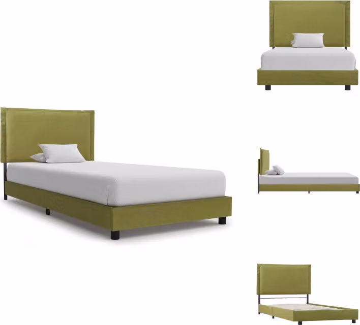 vidaXL Struttura letto in tessuto verde 90x200 cm - Letti e strutture letto