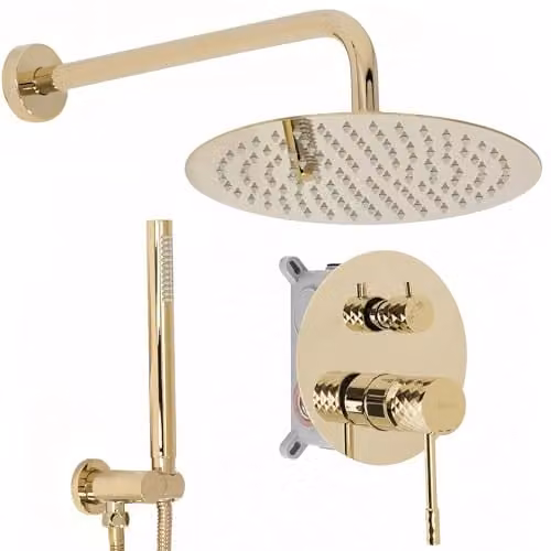 Rea - Set Doccia Da Incasso D'Oro Lungo, + Box, 25X36X16cm