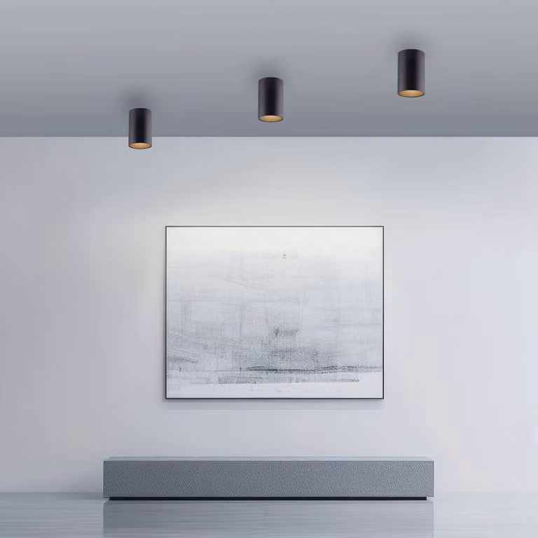 PURE Plafoniera Point, dimmerabile, Nero, Bagno, Metallo, Moderno, Plafoniera