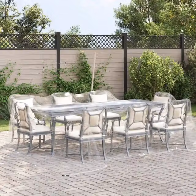 Telone Trasparente in PVC con Occhielli Nero 5x6 m