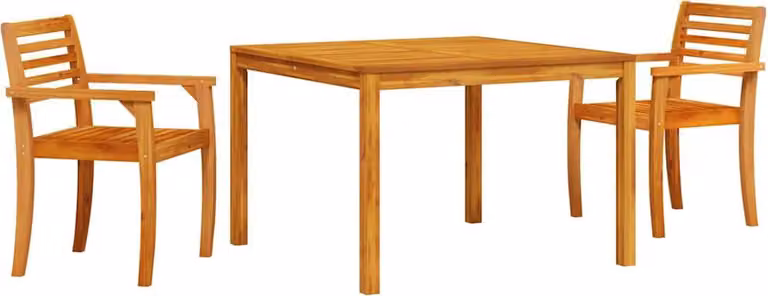 Set da Pranzo per Giardino 3 pcs Marrone