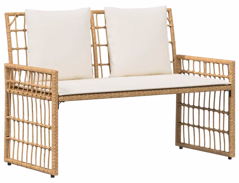 Panchina da esterno Naturale e Crema 116 x 55 x 82 cm