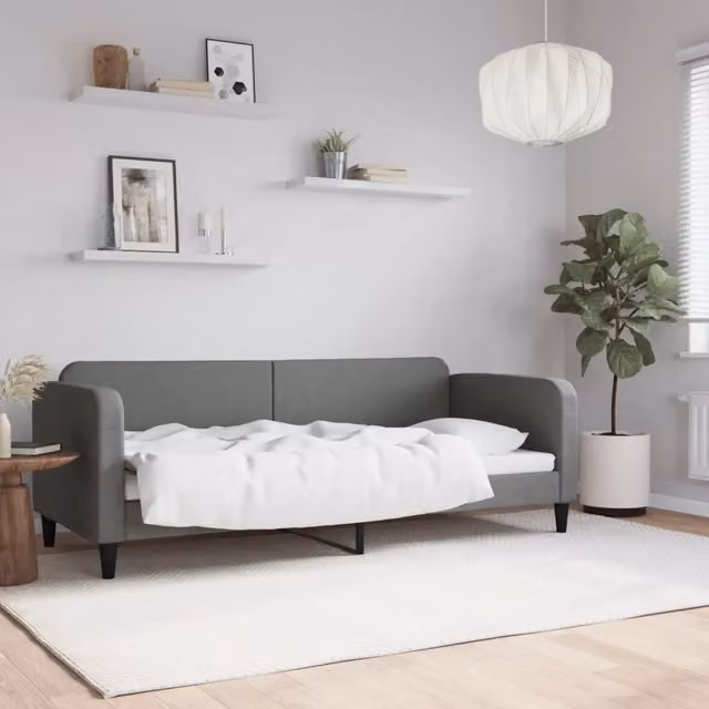Letto da giorno moderno vidaXL in tessuto grigio con struttura imbottita L: 223 cm, P: 90 cm, H: 75 cm