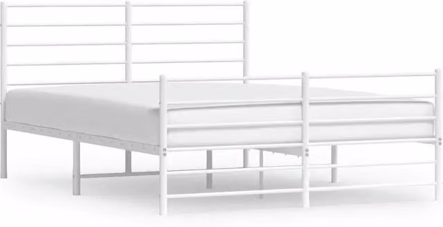 Letto matrimoniale con testiera e pediera in metallo bianco L/P/H: 150 x 200 x 90 cm – 1