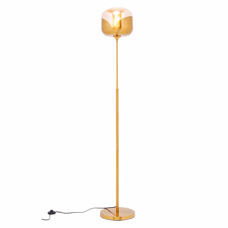 KARE Lampada da terra di design Golden Goblet Ball, Ottone / Oro, Soggiorno / Sala da pranzo, Metallo, Design, Lampada da terra