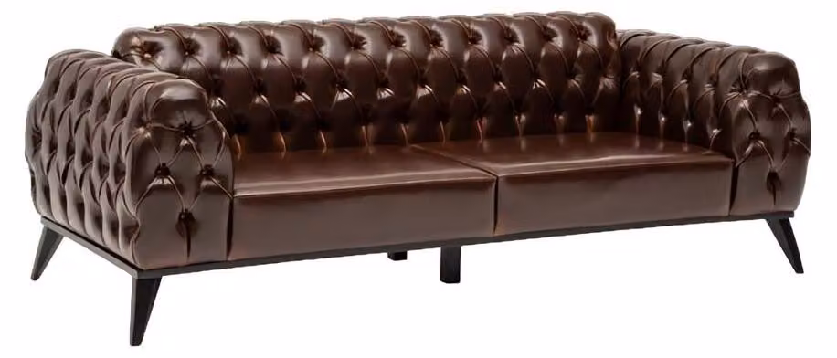 Chesterfield Dreisitzer Sofa Braun Relax Couch Wohnzimmer 3-Sitzer 230cm