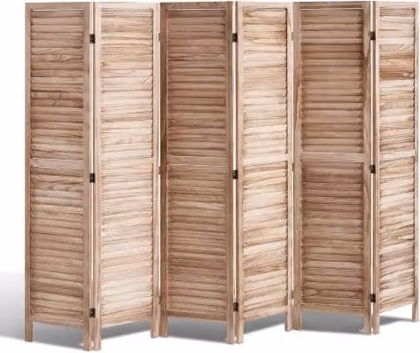 Divisorio Pieghevole in Legno VEVOR a 6 Pannelli, Separatore per Ambienti e Privacy, Colore Marrone, Altezza: 170 cm
