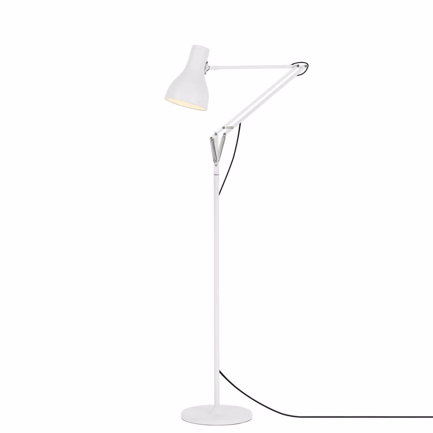 Anglepoise Lampada da terra di design Type 75, Bianco / Opale, Soggiorno / Sala da pranzo, Alluminio, Industriale, Lampada da terra