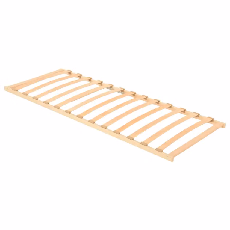 Base a doghe vidaXL in legno di faggio massello, Marrone/Beige, L 80 cm x P 190 cm