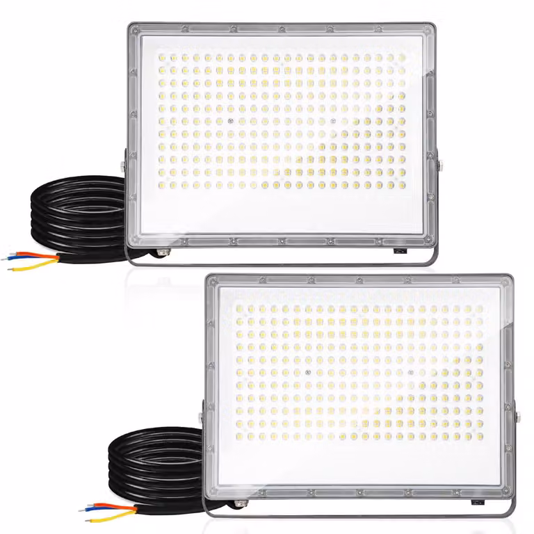 Ikodm, faretto LED da esterno, 200W, grado di protezione IP65, realizzato in alluminio, ideale per uso esterno e industriale, luce bianca fredda (6000K), confezione da 2