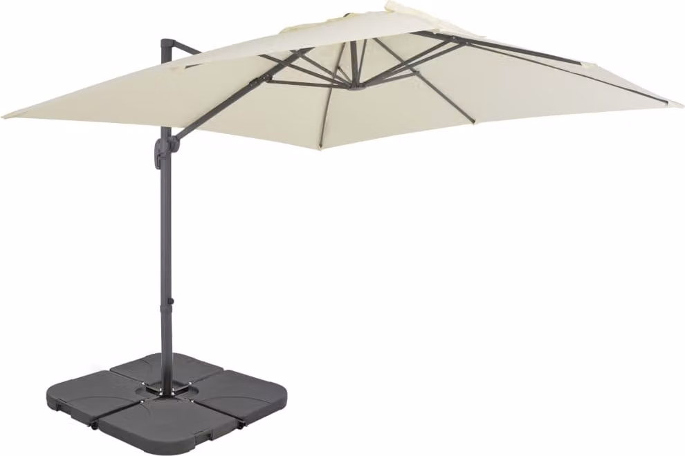 Maison Exclusive - Ombrellone con supporto portatile Bianco sabbia