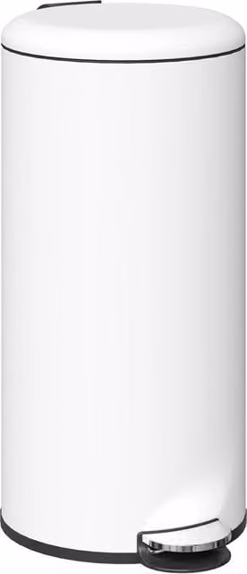 Pattumiera con pedale XYLO da 30L con coperchio soft close e secchio estraibile, colore crema, H: 63,5 cm, L: 36 cm, P: 30 cm