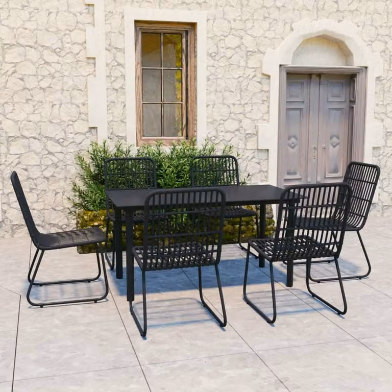 Maison Exclusive - Set da pranzo da giardino in 7 pezzi in rattan sintetico e vetro