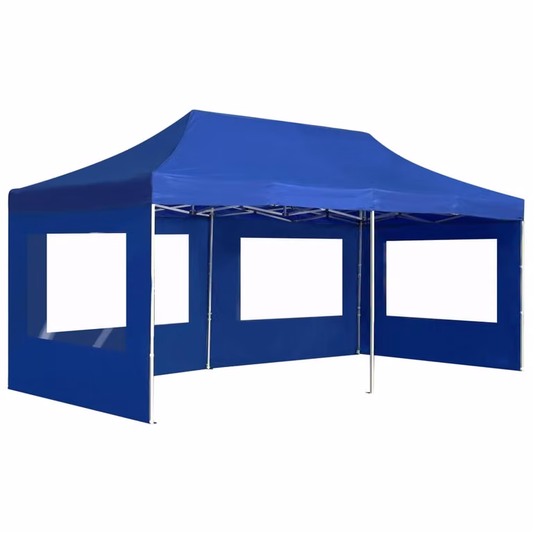 Tenda professionale pieghevole per feste con pareti in alluminio 6×3 m blu