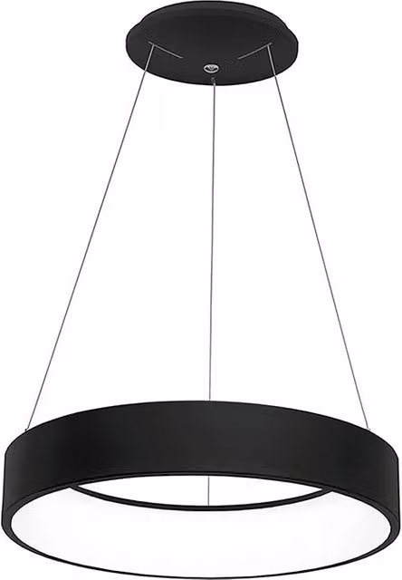CHOPIN - Lampada a Sospensione Tonda a LED 36W, 3000K, Luce Calda, Struttura in Metallo Nero, Diffusore in Metacrilato, IP20 - Rossini Group