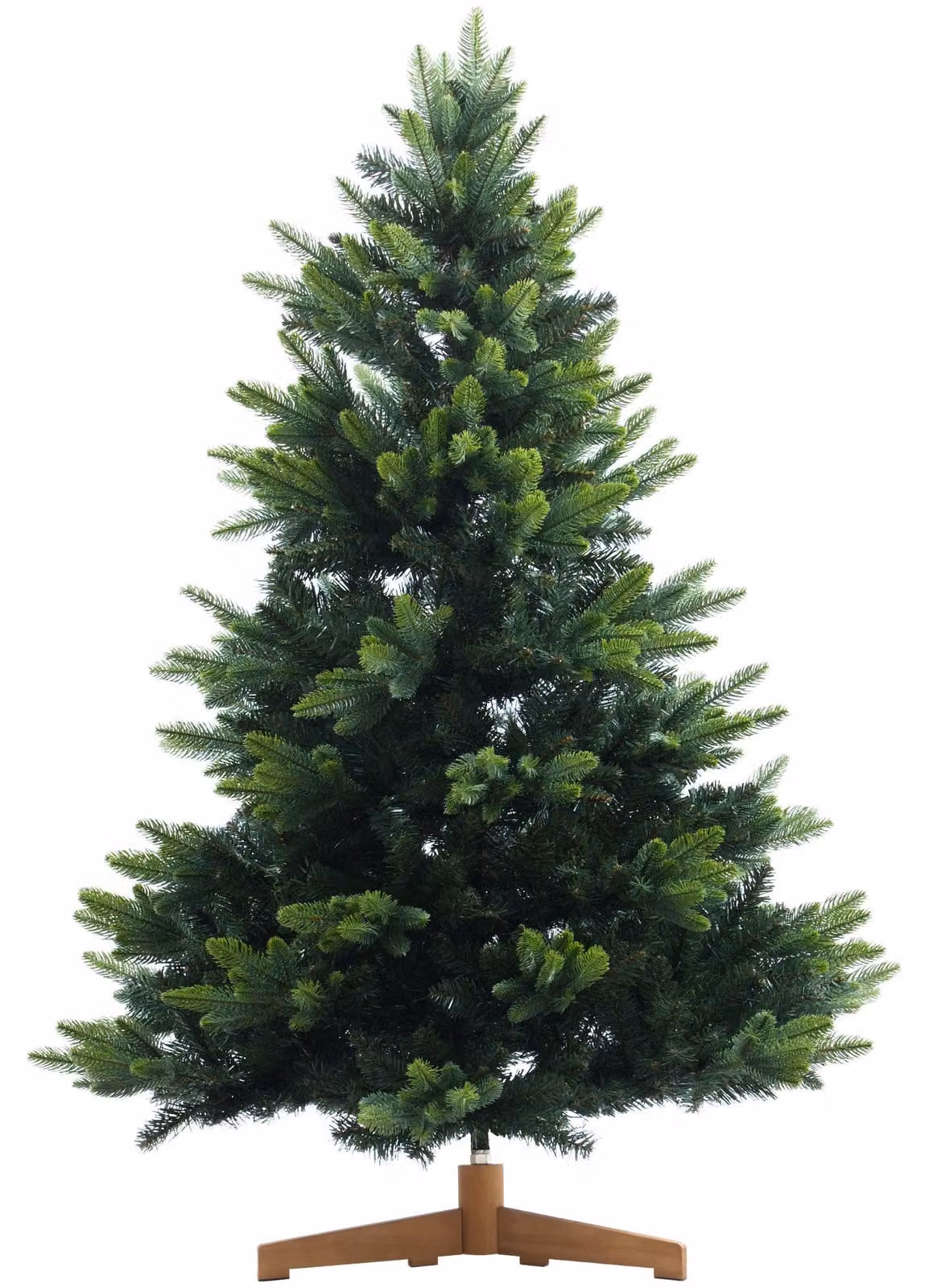Albero di Natale artificiale Zelsius, altezza 180 cm, abete artificiale con supporto in legno, aspetto naturale