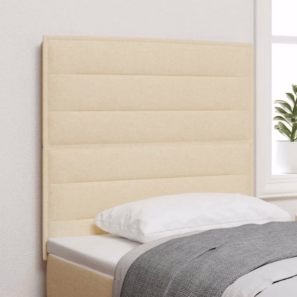Testiera per letto moderna vidaXL in tessuto beige con struttura in legno di pino