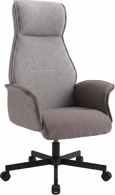 Frankystar Sedia da Ufficio Presidenziale con Poggiatesta e Ruote Girevoli, Grigia, L/P/H: 49 x 70 x 125 cm