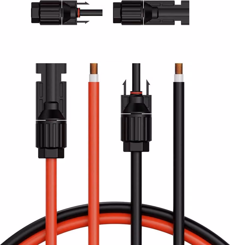 Cavo di prolunga per pannello solare da 30,48 m/100 piedi Connettori maschio e femmina da 6 mm²/10 AWG Set di 2