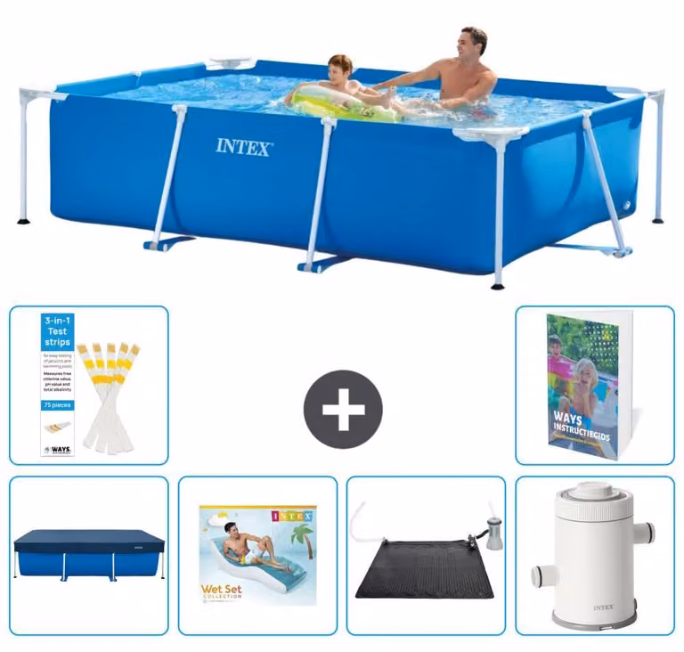 Piscina fuori terra rettangolare - 260x160x65 cm - 5 pezzi, modello S70