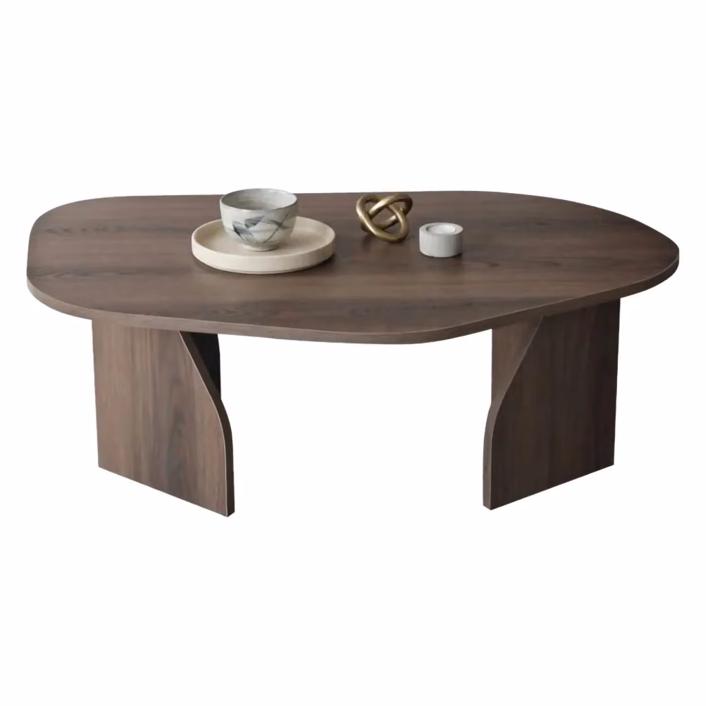 DMORA Tavolino da Salotto Moderno Ovale in Legno Marrone L/P/H: 100 x 60 x 35 cm – 2