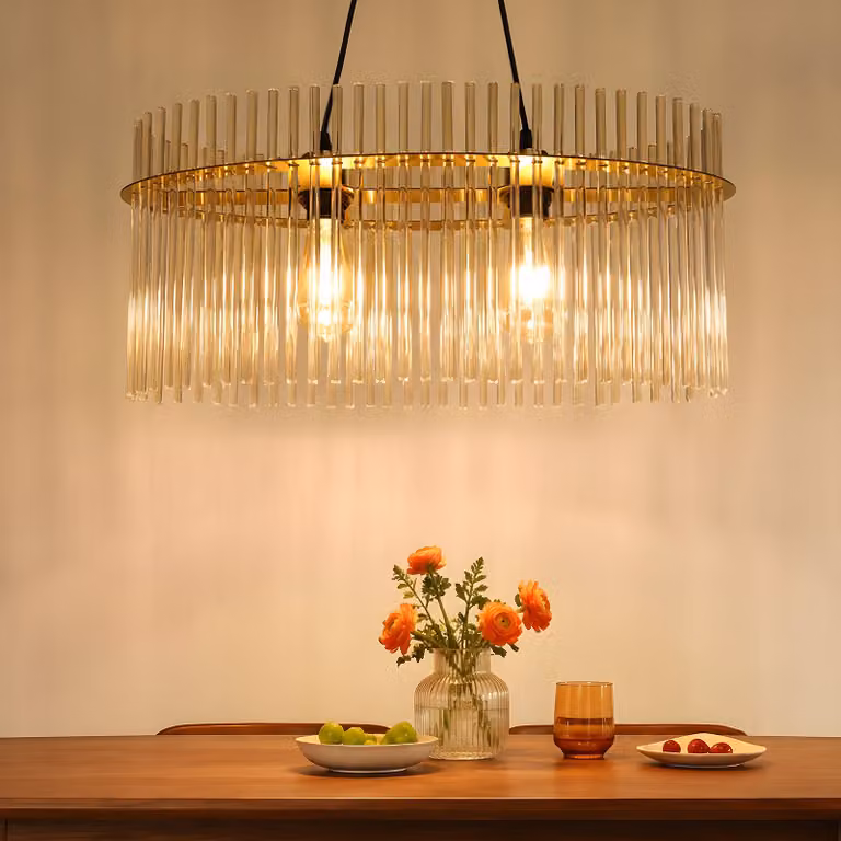 Lampada a sospensione ZMH, ideale per la sala da pranzo, con due luci, paralume in vetro, attacco E27. Lampada a sospensione per sala da pranzo, adatta per bar, ristoranti e cucine (senza lampadine)