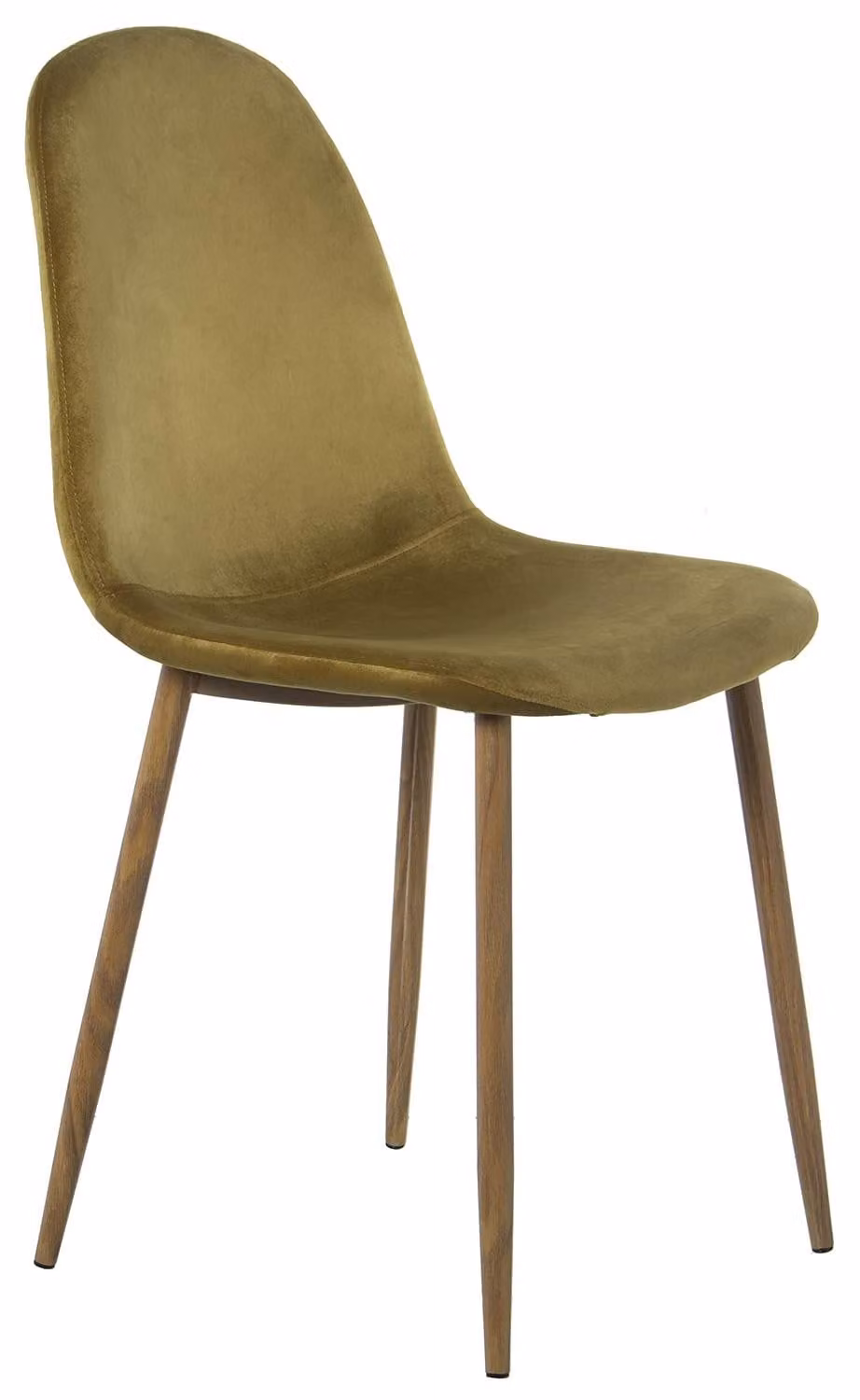 Set di 4 sedie, legno e metallo, imbottite, colore verde, dimensioni 44,5x47x89 cm