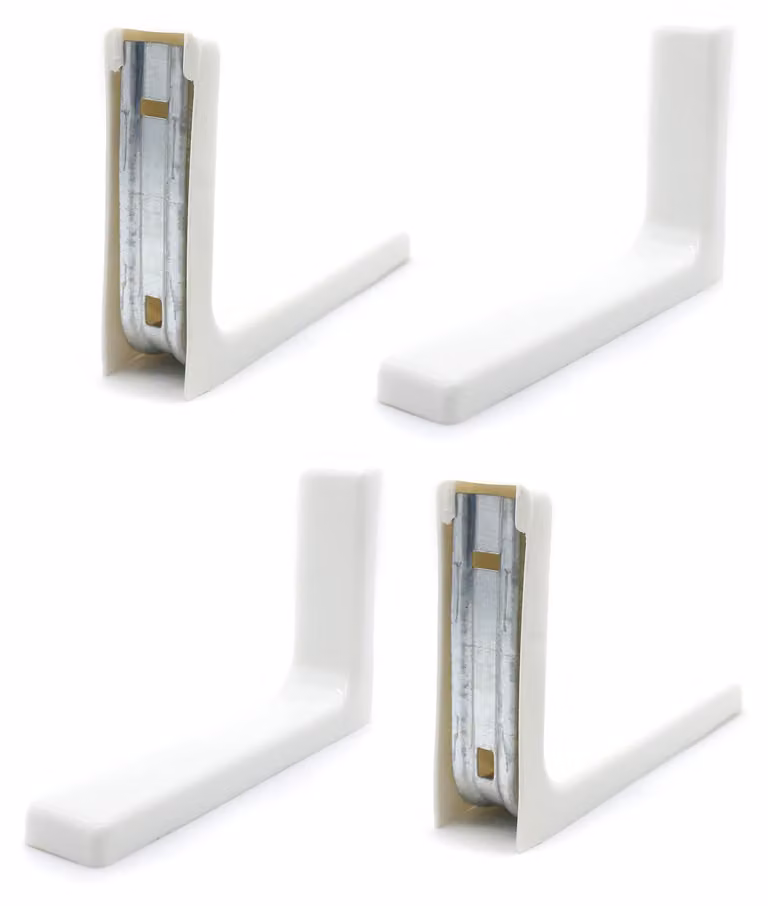 Kit di 4 supporti a parete - Supporti in metallo bianco - 115x78 mm