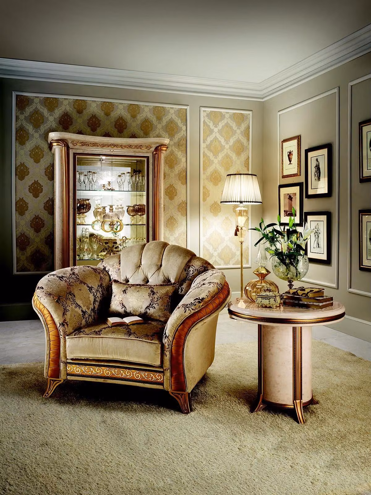 Beistelltisch Tisch Rundtisch Couchtisch royal Designer Möbel Barock Rokoko