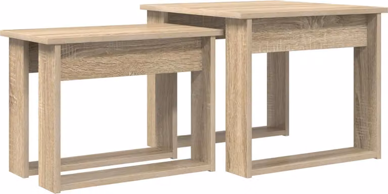 Set di Tavolini da Caffè 2 pcs Rovere Sonoma Legno multistrato