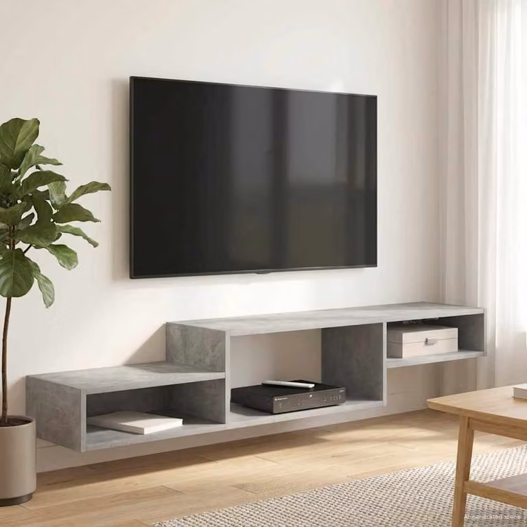 Mobile TV da parete vidaXL in MDF Grigio, L 150 x P 28 x H 26 cm