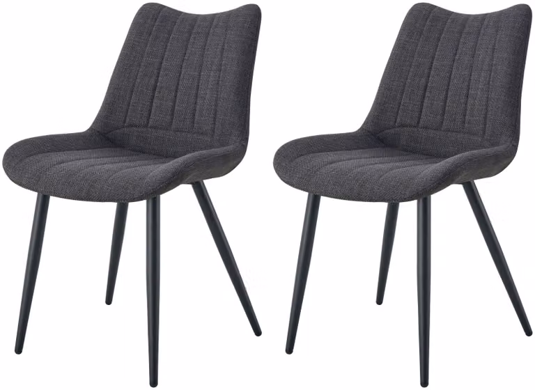 xonox.home set di 2 sedie Lotta in tessuto antracite (L/H/D): 53 x 86 x 59 cm