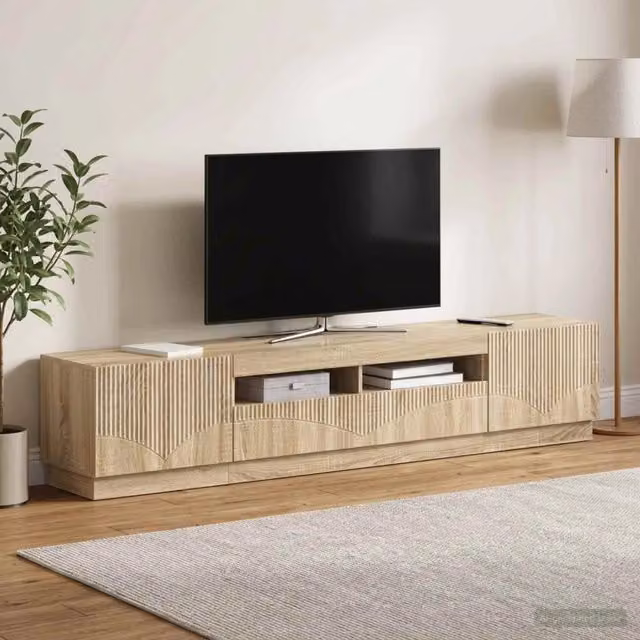 Mobile TV LED HOORN 3 pz Rovere Sonoma Legno ingegnerizzato 3416839