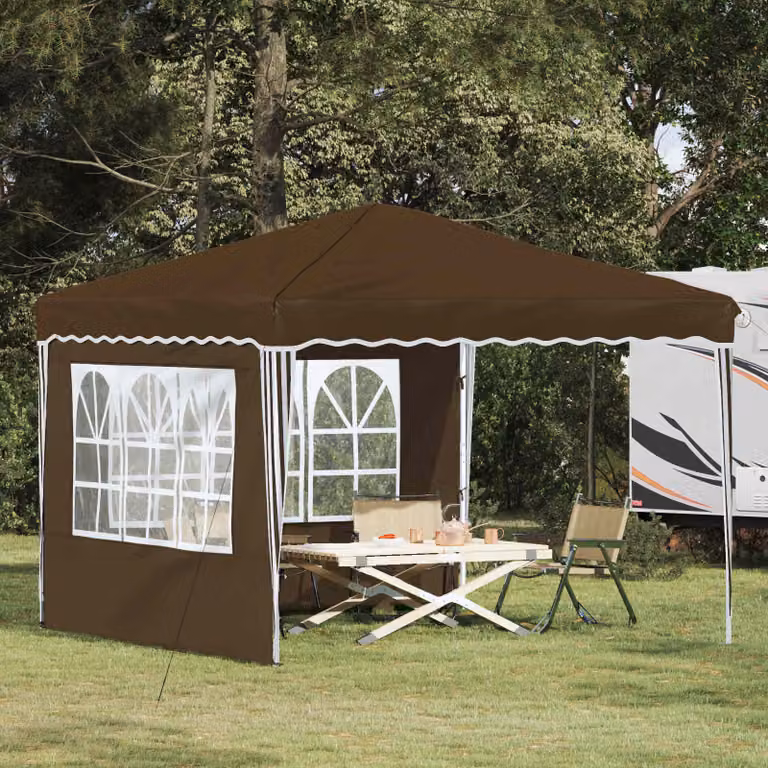 vidaXL Tenda per feste a pop-up L/P/H: 288 x 288 x 245 cm Tortora
