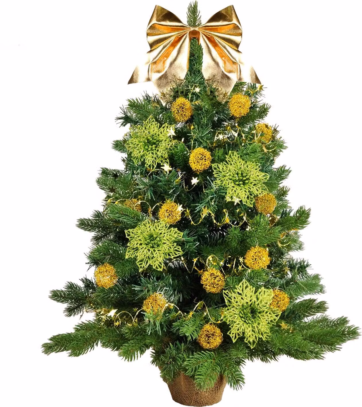 Albero di Natale artificiale decorato SERATA MAGICA 60 cm con illuminazione a LED IN VASO