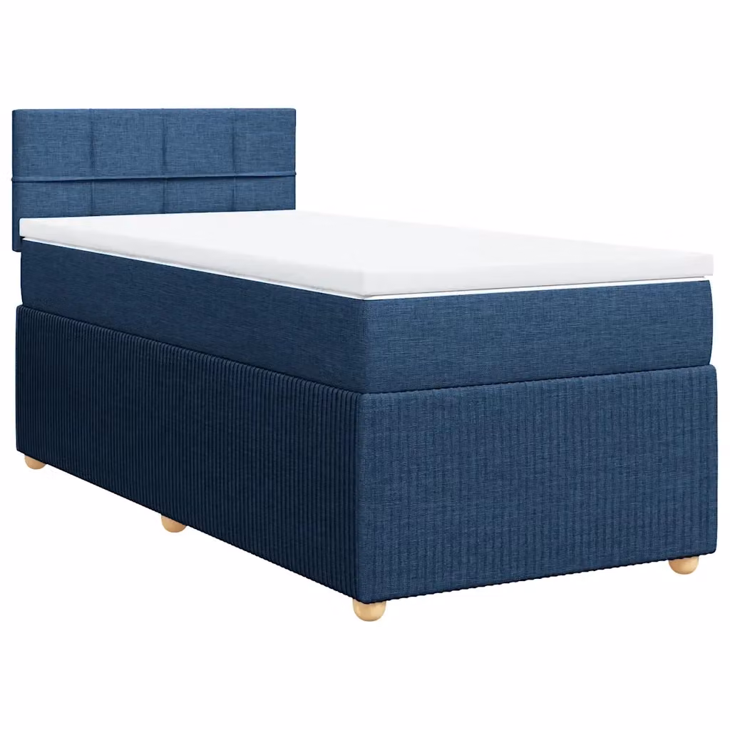 Letto Ibrido vidaXL con Giroletto a Molle e Materasso Blu e Bianco L/P: 90 x 200 cm – 2